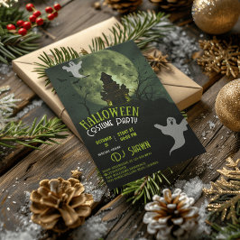 Convites Green Illustrative Modern Spooky Grunge Halloween