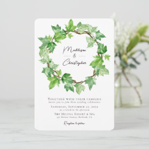 Convites Green Ivy Wreath Wedding