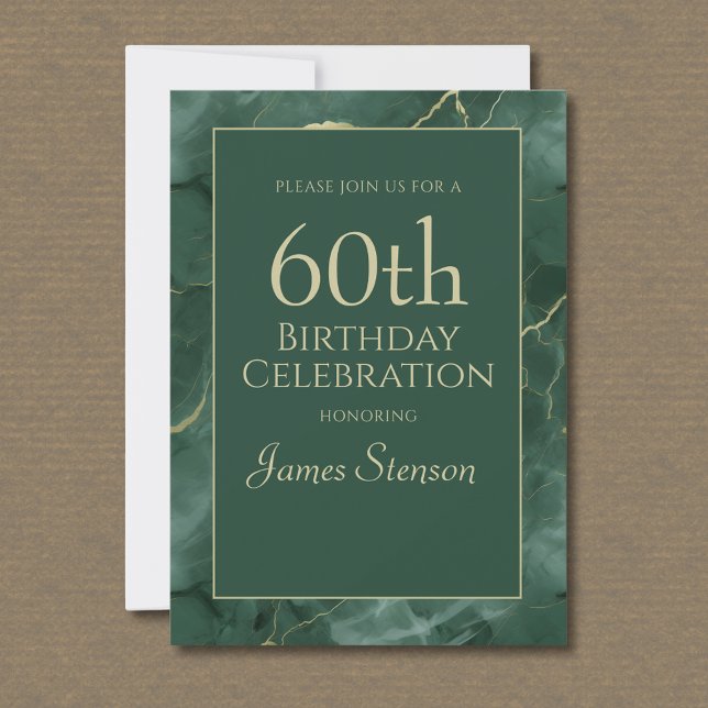 Convites Green Marble 60th Birthday (Criador carregado)