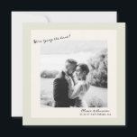 Convites Green Minimal Photo Wedding Save the Date<br><div class="desc">Minimal Photo Wedding Save the Date card designed for a modern spring or summer wedding. This elegant minimalist announcement blends soft neutral tones with contemporary editorial aesthetics, perfect for the sophisticated, fashion-forward bride who loves timeless design. Style it with handmade paper envelopes, calligraphy addressing, and soft garden florals for an...</div>