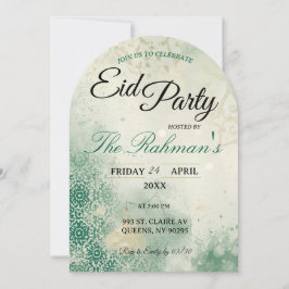 Convites Green Minimalist elegant Eid Party Invitation Card