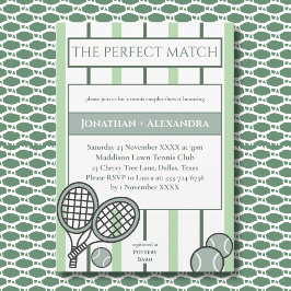 Convites Green Perfect Match Tennis Couples Bridal Shower