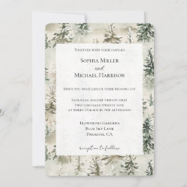 Convites Green Pine Trees Wedding