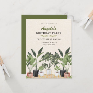 Convites Green plants birthday