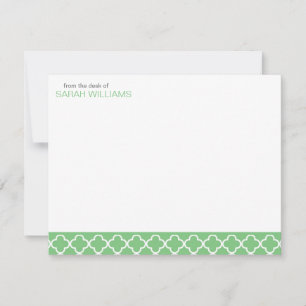 Convites Green Quatrefoil - Obrigado Notas