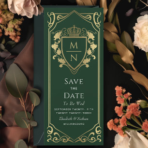 Convites Green Royal Fantasy Monograma Salva a Data