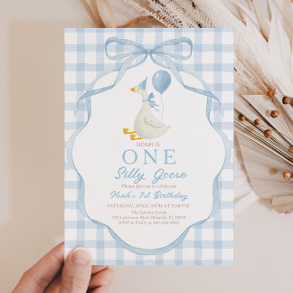 Convites Green Silly Goose Birthday Invitation