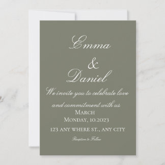 Convites Green Simple Elegant Photo Wedding Invitation