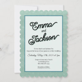 Convites Green, Simple, Modern Wedding Invitation