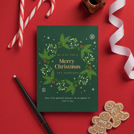 Convites Green Snowflake Feliz Natal