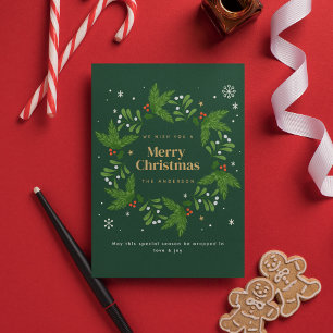Convites Green Snowflake Feliz Natal
