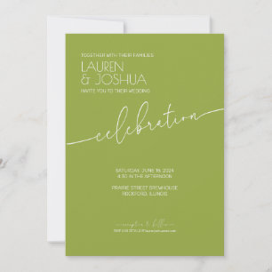 Convites Green Tea ・ Moderno Casamento de Script Minimalist