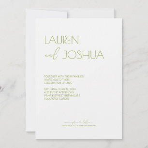 Convites Green Tea ・ Moderno Casamento de Script Minimalist