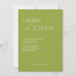 Convites Green Tea ・ Moderno Casamento de Script Minimalist