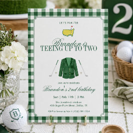 Convites Green Teeing Up To Two Golfe 2º Aniversário Gingha