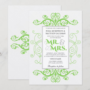 Convites Green Vintage suprime Sr. e Sra. Wedding