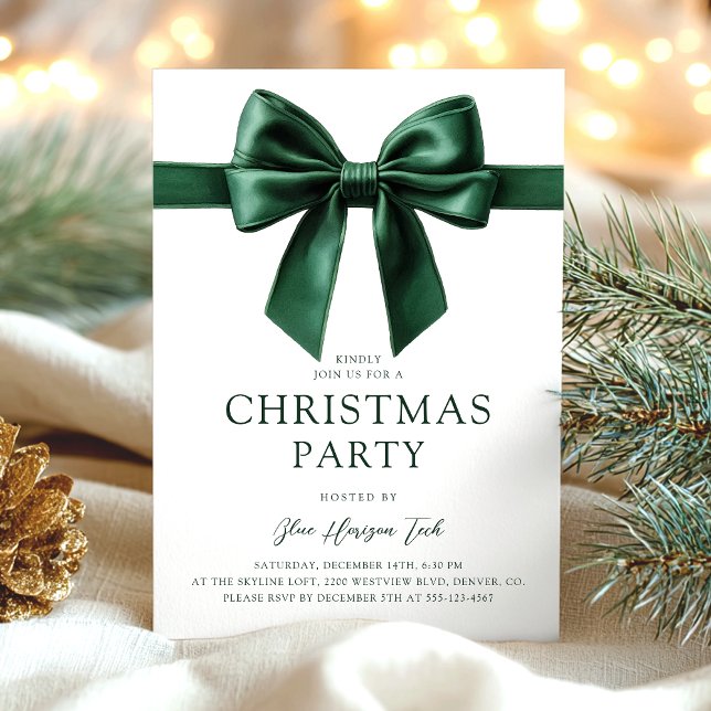 Convites Green Watercolor Christmas Party (Criador carregado)