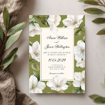 Convites Green white Floral elegant wedding<br><div class="desc">Floral elegant</div>