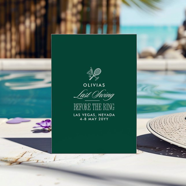 Convites Green & White Striped Last Swing Before the Ring (Criador carregado)