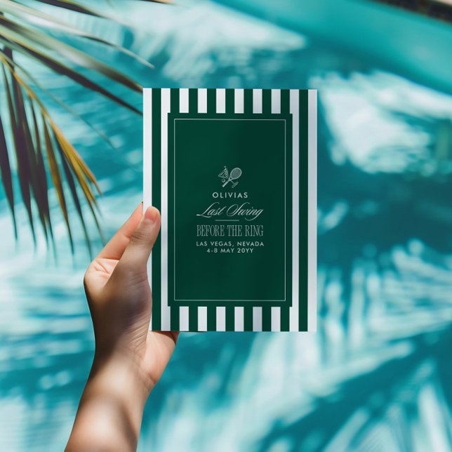 Convites Green & White Striped Last Swing Before the Ring (Criador carregado)