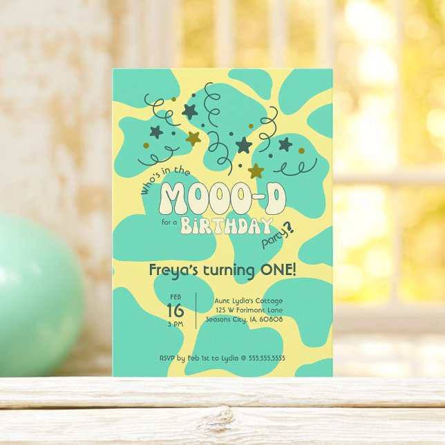 Convites Green Who's in the MOO-D Cow Impressão (Criador carregado)