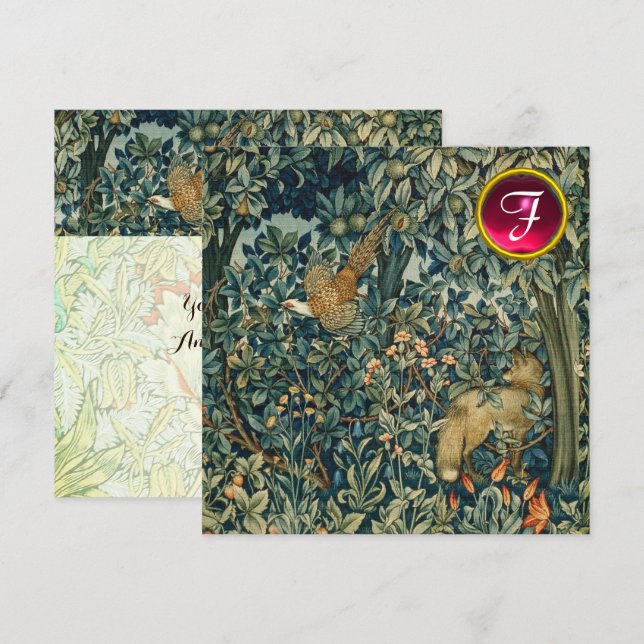 Convites GREENERAÇÃO,ANIMAIS FLORESTAIS Raposa,Faisão,Flora (Frente/Verso)