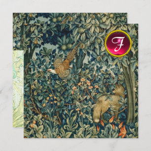 Convites GREENERAÇÃO,ANIMAIS FLORESTAIS Raposa,Faisão,Flora