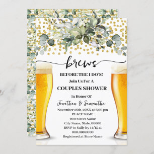 Convites Greenere Dourado Breve Antes de eu fazer Chá Casal