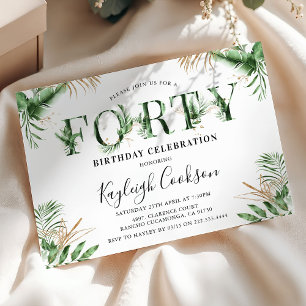 Convites Greenerescência Tropical de Verão de 40 Festas d