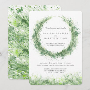 Convites Greenerescer watercolor gramínea sage, casamento v
