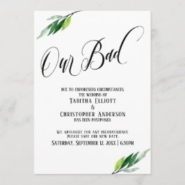 Convites Greenery adiou o lançamento do casamento "Nosso Ma