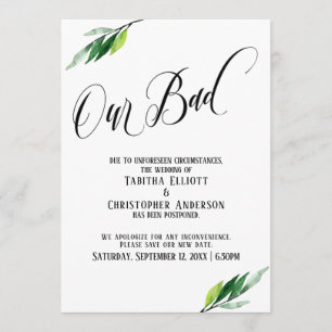 Convites Greenery adiou o lançamento do casamento "Nosso Ma