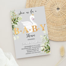 Greenery Baby Swan Princess Chá de fraldas