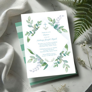 Convites Greenery Baptism Convide