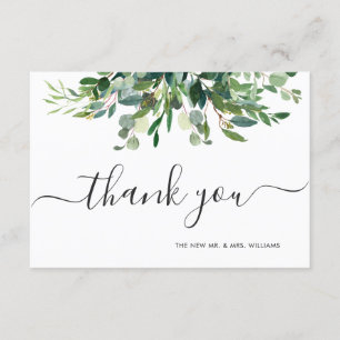 Convites Greenery Blue Gum Eucalyptus Obrigado