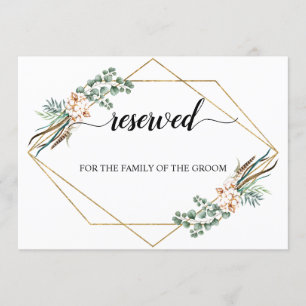 Convites Greenery Boho Cotton Sinal de Sentado Reservado