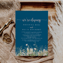 Convites Greenery Boho Wildflower Marinho Elopement Recepçã