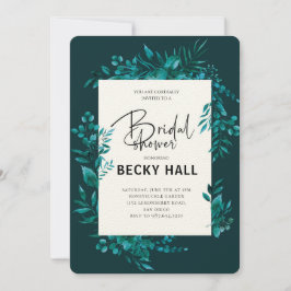 Convites Greenery Border Bridal Shower Invitation
