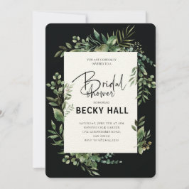 Convites Greenery Border Bridal Shower Invitation
