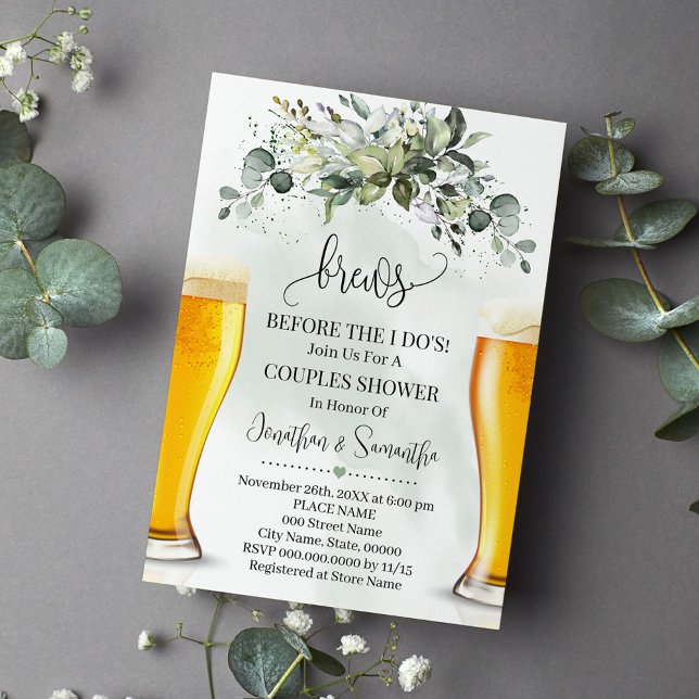 Convites Greenery Breve Antes que eu faça Casal Chá (Criador carregado)