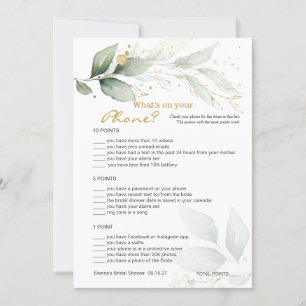 Convites Greenery Bridal Phone Game/Wedding Scramble