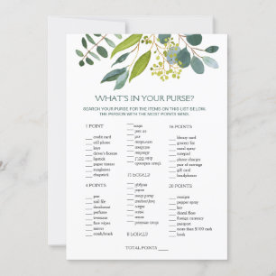 Convites Greenery Bridal Purse Game/Wedding Scramble