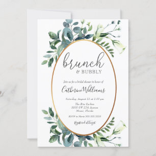 Convites Greenery Brunch e Chá de panela Bubble