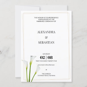 Convites Greenery Calla Lily Invitation