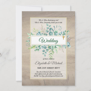 Convites Greenery CATHOLIC Casamento Christian Budget Moder