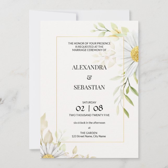 Convites Greenery Chrysanthemum Invitation (Frente)