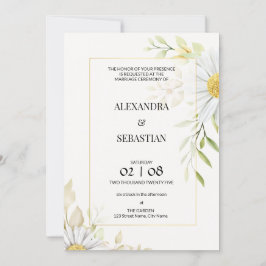 Convites Greenery Chrysanthemum Invitation