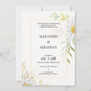 Convites Greenery Chrysanthemum Invitation