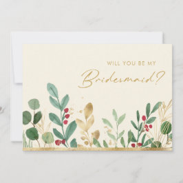 Convites Greenery de Natal | Proposta Cream Bridesmaid