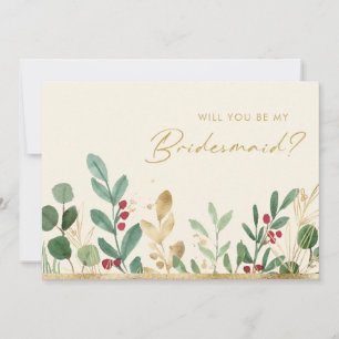 Convites Greenery de Natal   Proposta Cream Bridesmaid